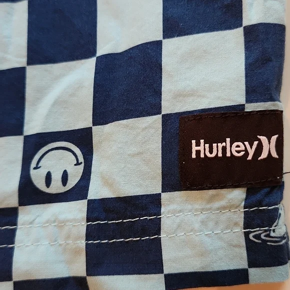 Hurley Blue large 12 13 printed pull on walkshorts large new with tags - Picture 6 of 13
